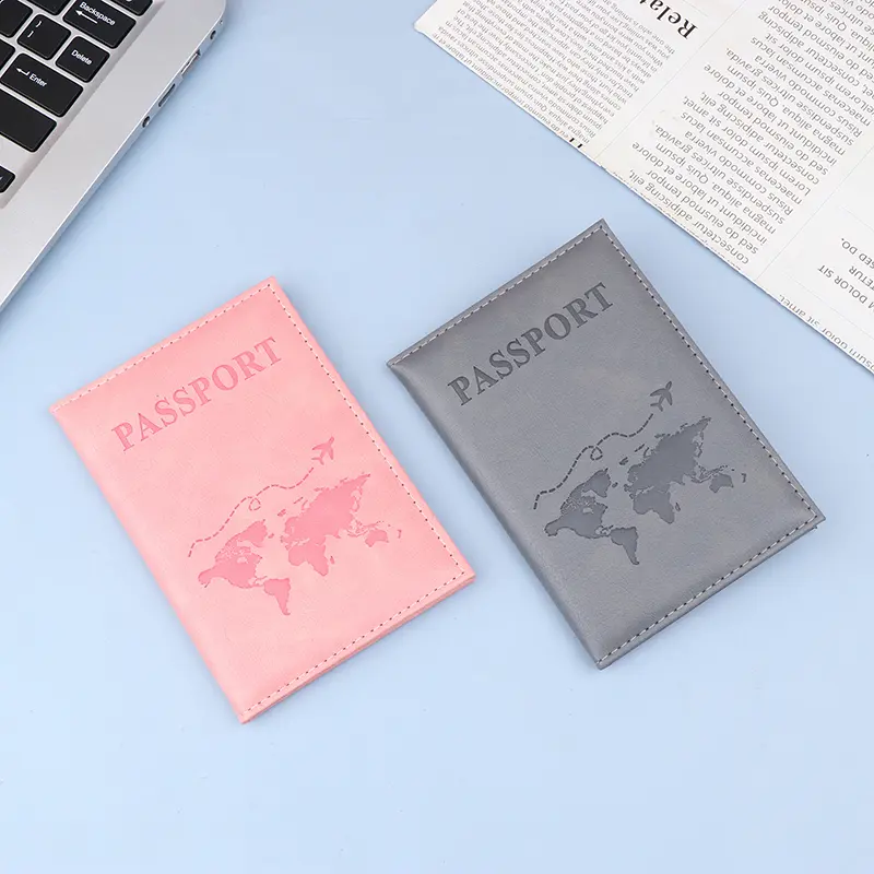 Unisex PU Leather Passport Cover Slim Travel Passport Holder Wallet Simple Fashion Card Case Gift For Men And Women