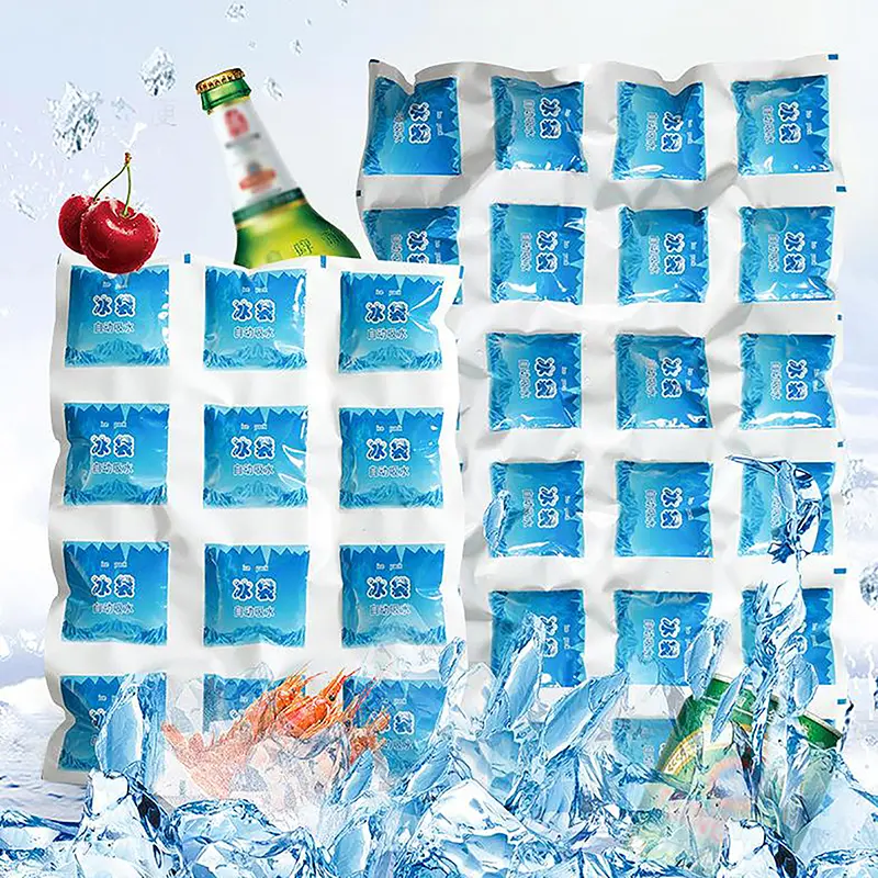 Reusable Gel Ice Bag With Automatic Water Absorption Insulated Pain Relief Cold Compress Cooling Food Freshener Ice Pack