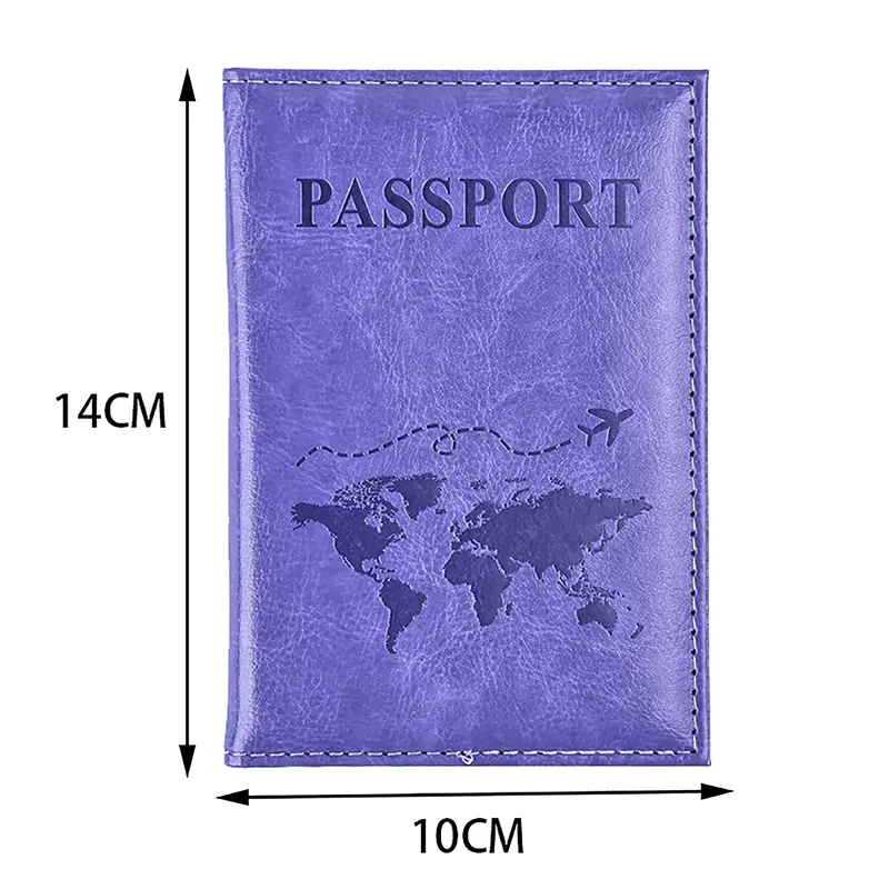 Unisex PU Leather Passport Cover Slim Travel Passport Holder Wallet Simple Fashion Card Case Gift For Men And Women