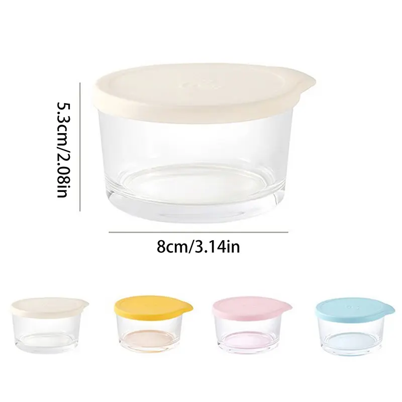 Microwave Safe Round Food Storage Container High Borosilicate Glass Pickle Sealed Jar Refrigerator Fruit Vegetable Storage Jar