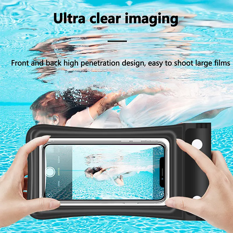 Waterproof Transparent Phone Case Touch Screen Sealed Bag For Swimming & Diving - Clear Phone Cover