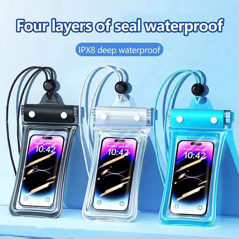 Waterproof Transparent Phone Case Touch Screen Sealed Bag For Swimming & Diving - Clear Phone Cover