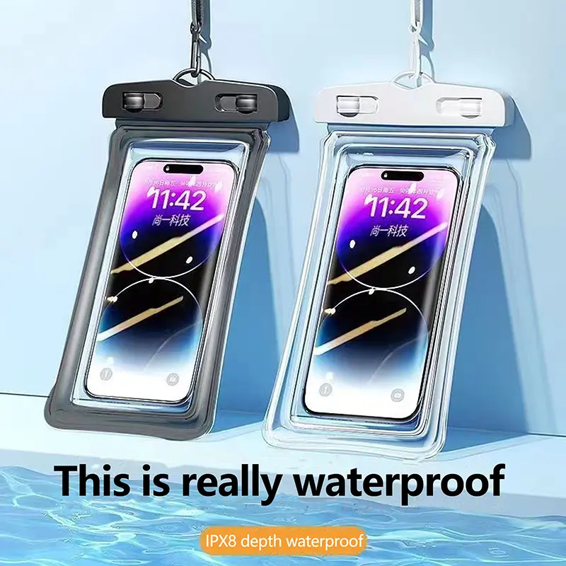 Waterproof Transparent Phone Case Touch Screen Sealed Bag For Swimming & Diving - Clear Phone Cover