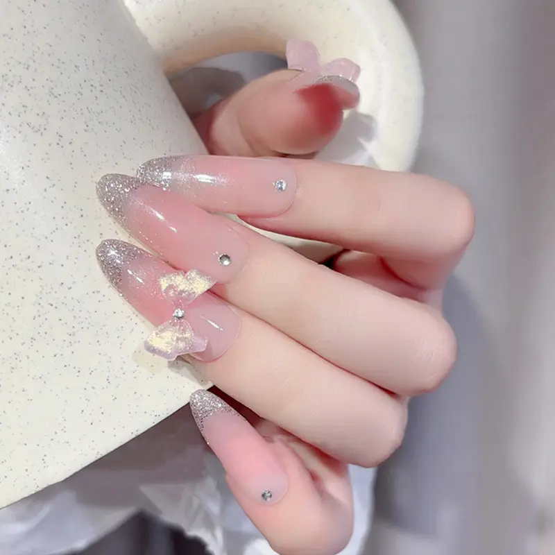 30 Pcs Soft Carved Glitter Bow Nail Art Charms Resin Cute DIY Jewelry Accessories For Decoration
