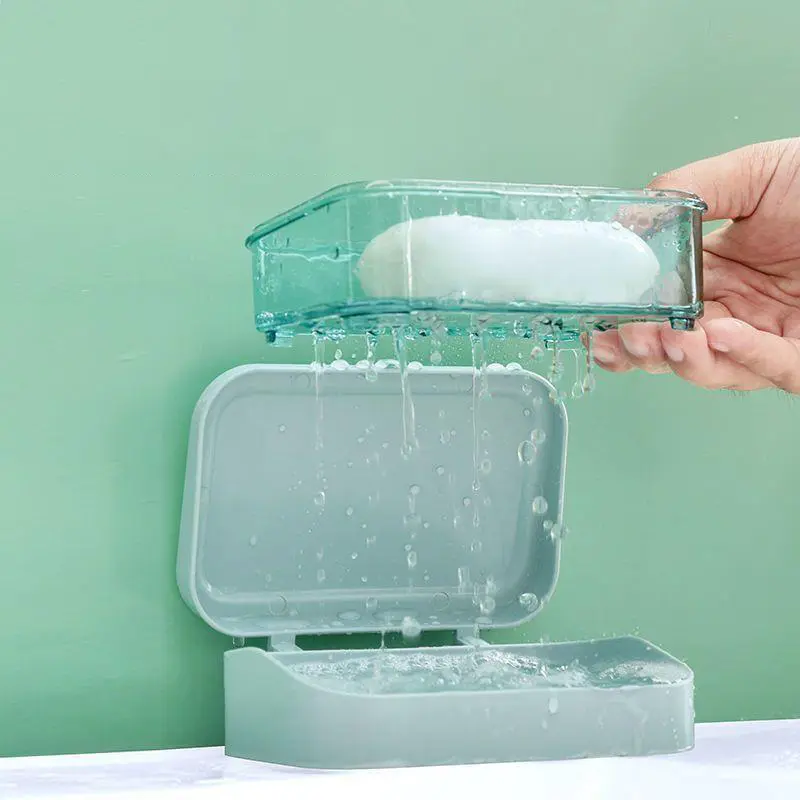 Bathroom Soap Dish With Lid Home Plastic Soap Box Keeps Soap Dry Soap Dish Travel Portable Soap Tray Dish Storage Soap Container