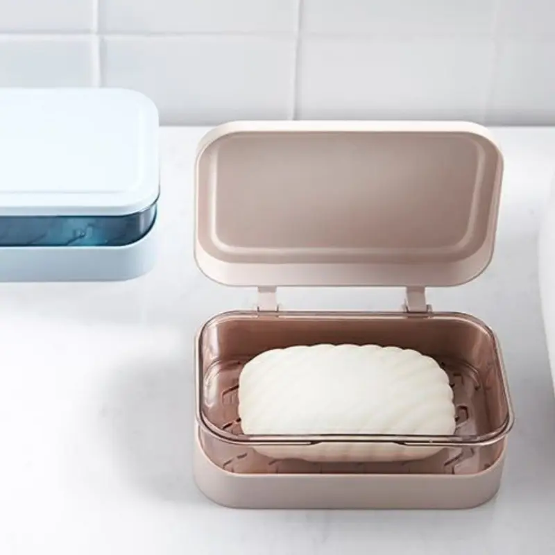 Bathroom Soap Dish With Lid Home Plastic Soap Box Keeps Soap Dry Soap Dish Travel Portable Soap Tray Dish Storage Soap Container