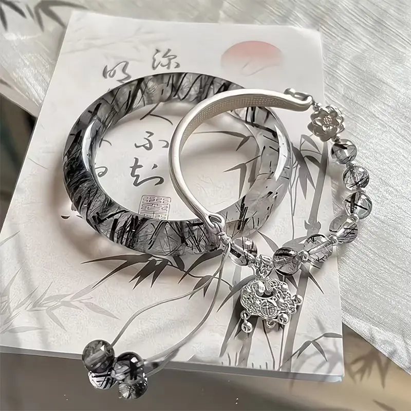 2Pcs Chinese Style Tassels Bracelet Set For Women And Girls Versatile Ancient Jewelry Accessory Gift Exquisite