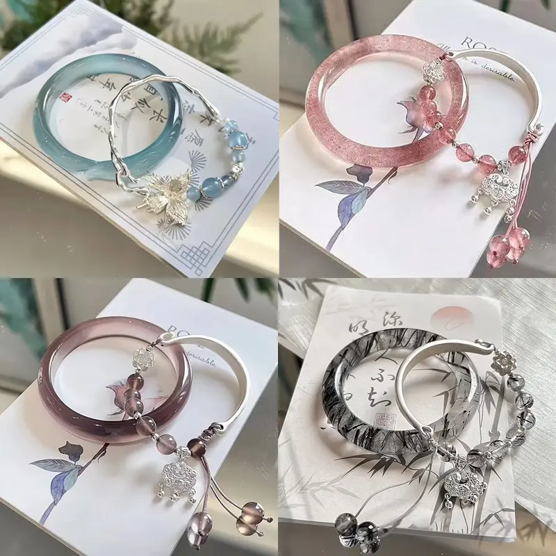2Pcs Chinese Style Tassels Bracelet Set For Women And Girls Versatile Ancient Jewelry Accessory Gift Exquisite
