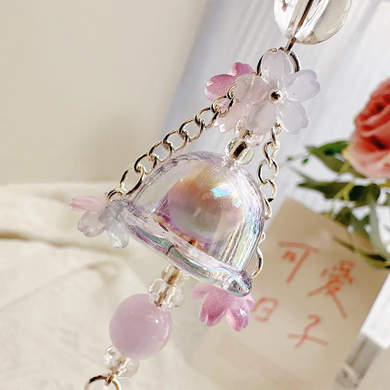 Trendy Jellyfish Flower Phone Charms Pendant Cute Lanyard Mobile Strap Sweet Key Chain For Women Girls Korea Fashion Jewelry