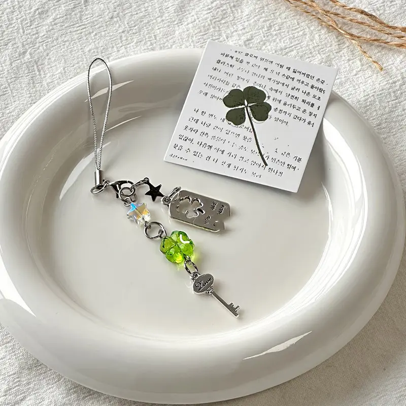 Cute Transparent Keychain Wind Chime Pendant Kawaii Mobile Phone Lanyard Bag Decorative Home Decorations