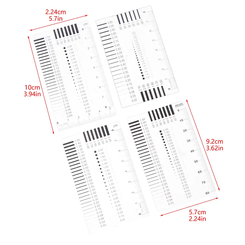 Transparent Film Measuring Gauge Ruler For Welding Crack Contrast Point Wire Gauge Stain Card Pass Badge Measurement Tool