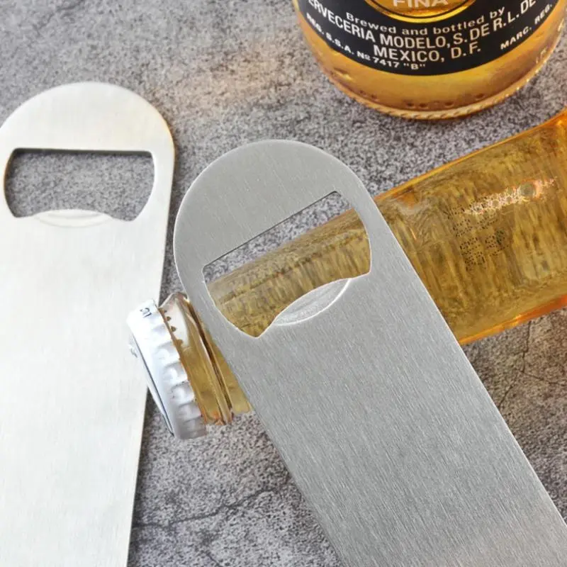 Mini Stainless Steel Beer Bottle Opener Flat Speed Cap Opener Durable Portable Bar Tool