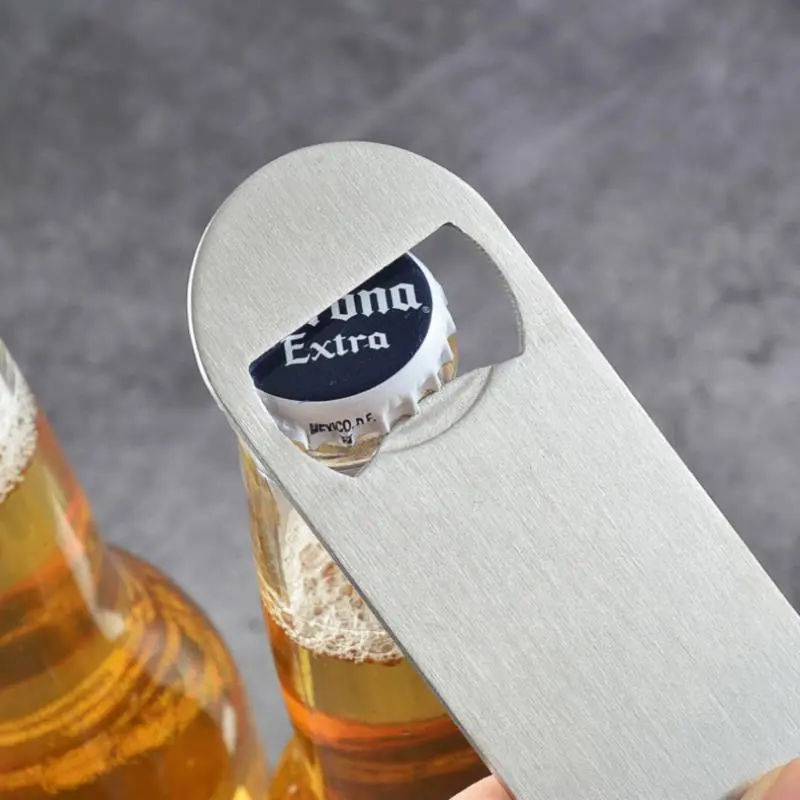 Mini Stainless Steel Beer Bottle Opener Flat Speed Cap Opener Durable Portable Bar Tool