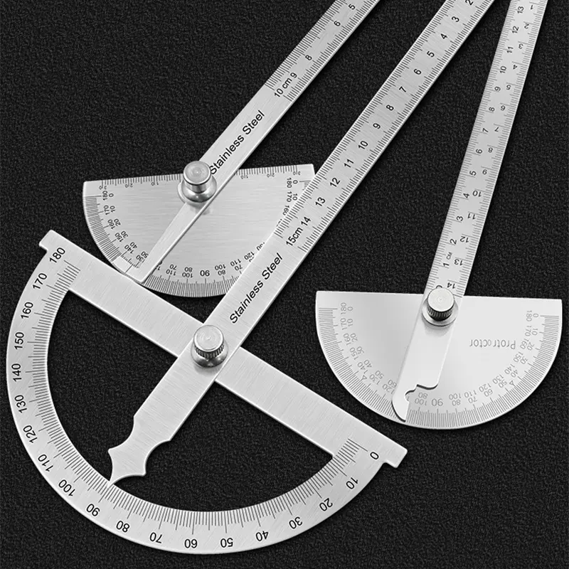 Stainless Steel 180 Degree Protractor Angle Ruler Metal Angle Meter Gauge Finder Goniometer For Precision Measurement