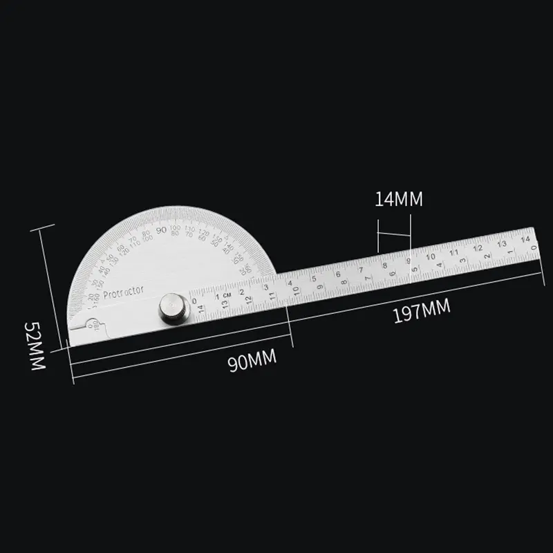 Stainless Steel 180 Degree Protractor Angle Ruler Metal Angle Meter Gauge Finder Goniometer For Precision Measurement