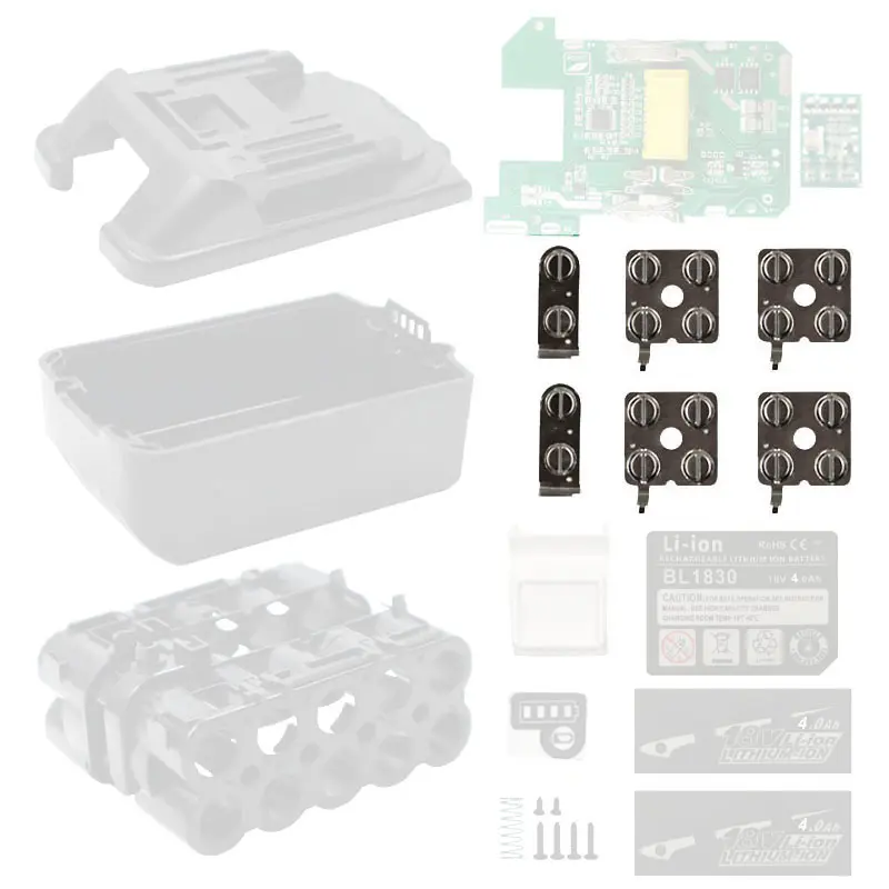 1Set 18V Li-ion Battery Box LXT BL1860 Nickel Sheet Lithium Battery Pack Electric Tool 18650 Li-ion Cell Connector Battery Parts