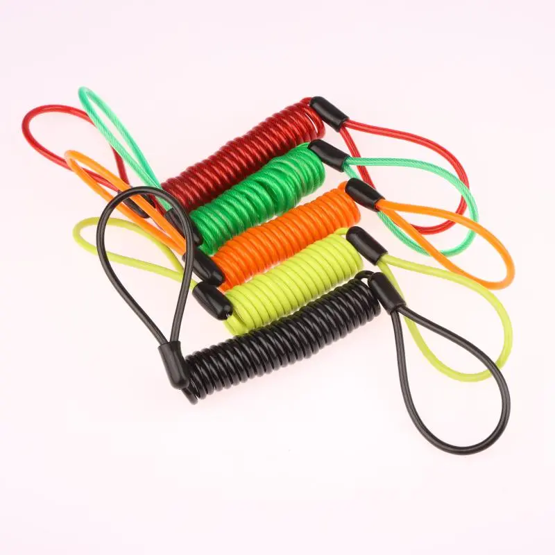 1 Piece Anti Theft Rope Alarm Disc Lock 120/150cm Moto Spring Cable Lock Bike Scooter Security Reminder Protection Accessories