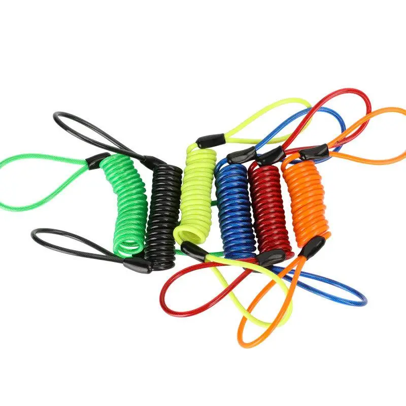 1 Piece Anti Theft Rope Alarm Disc Lock 120/150cm Moto Spring Cable Lock Bike Scooter Security Reminder Protection Accessories