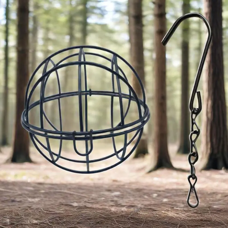 1Pcs Squirrel-Proof Metal Suet Bird Feeder With Hanging Chain Outdoor Garden Hummingbird Feeder Set