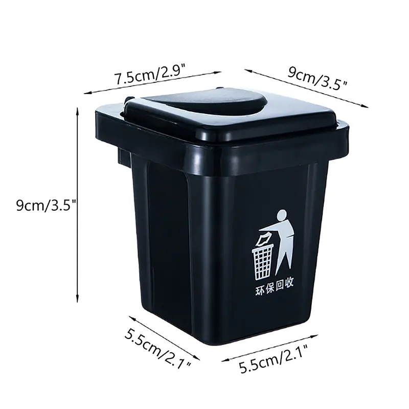 Stainless Steel Trash Can Ashtray With Lid Wall Hanging Bathroom Ashtray Anti-fly Notch Design For Smoke Accessories