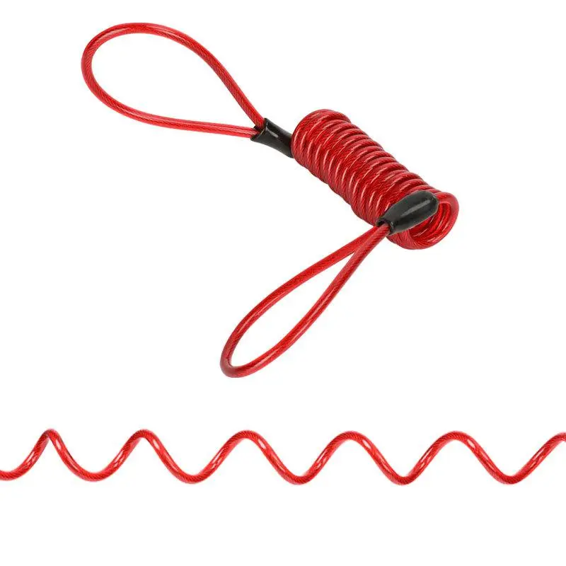 1 Piece Anti Theft Rope Alarm Disc Lock 120/150cm Moto Spring Cable Lock Bike Scooter Security Reminder Protection Accessories