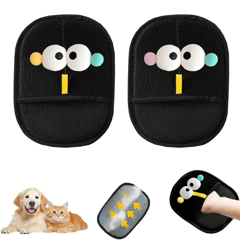 Double Sided Electrostatic Pet Grooming Gloves Hair Removal Brush For Dogs And Cats Sofa Carpet And Clothing Cleaning
