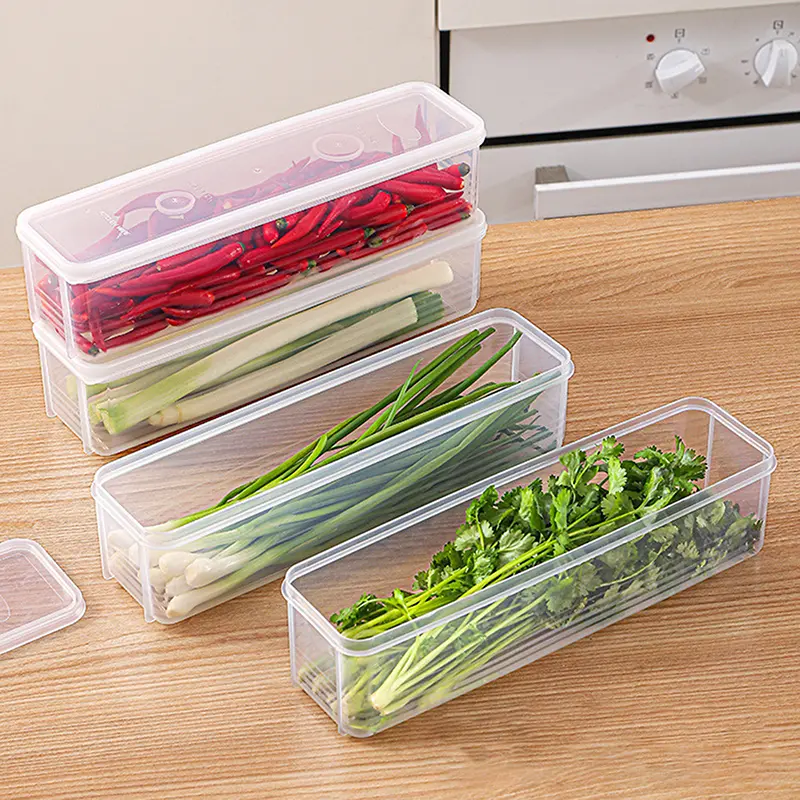 Rectangle Fresh Box Noodle Plastic Food Preservation Sealed Container for Fruit Storage in Refrigerator - Kitchen Home Tool