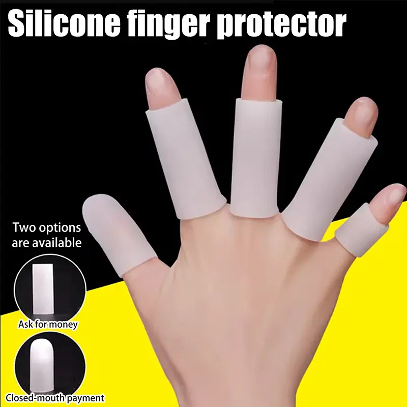 10Pcs Cooking Kitchen Tools Silicone Gel Tube Hand Bandage Finger Protector Anti-cut Heat Resistant Finger Sleeves