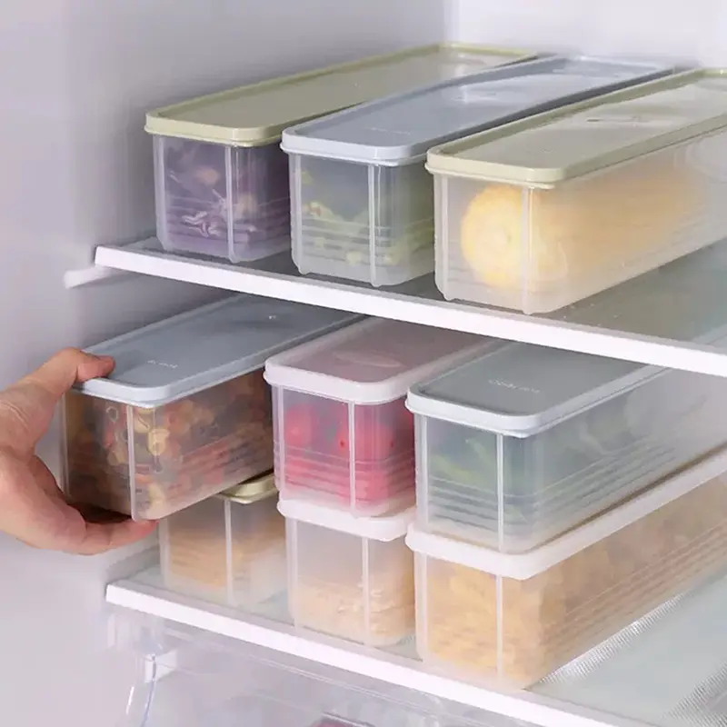 Rectangle Fresh Box Noodle Plastic Food Preservation Sealed Container for Fruit Storage in Refrigerator - Kitchen Home Tool