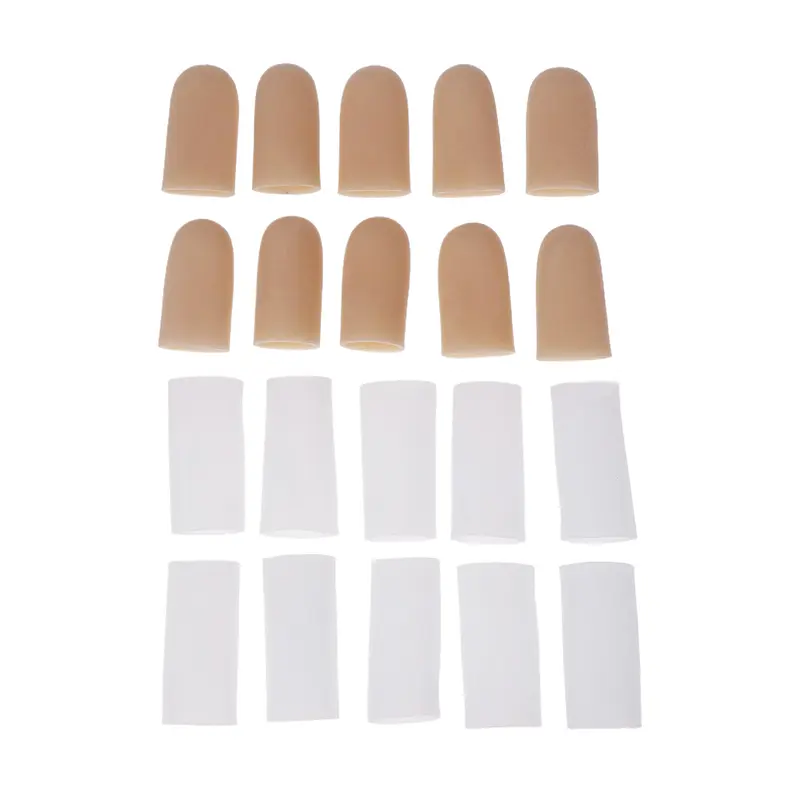 10Pcs Cooking Kitchen Tools Silicone Gel Tube Hand Bandage Finger Protector Anti-cut Heat Resistant Finger Sleeves