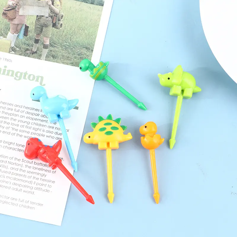 6pcs Mini Skewers With Cute Cartoon Eyes Kawaii Lunch Bento Box Food Fruit Picks Fork Sticks Sandwich Toppers Party Decor