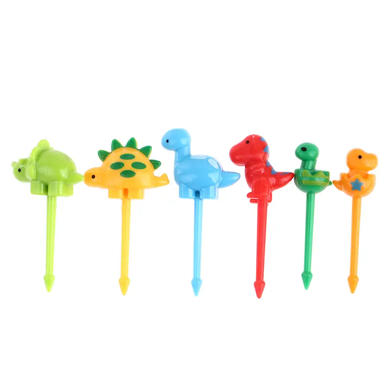 6pcs Mini Skewers With Cute Cartoon Eyes Kawaii Lunch Bento Box Food Fruit Picks Fork Sticks Sandwich Toppers Party Decor