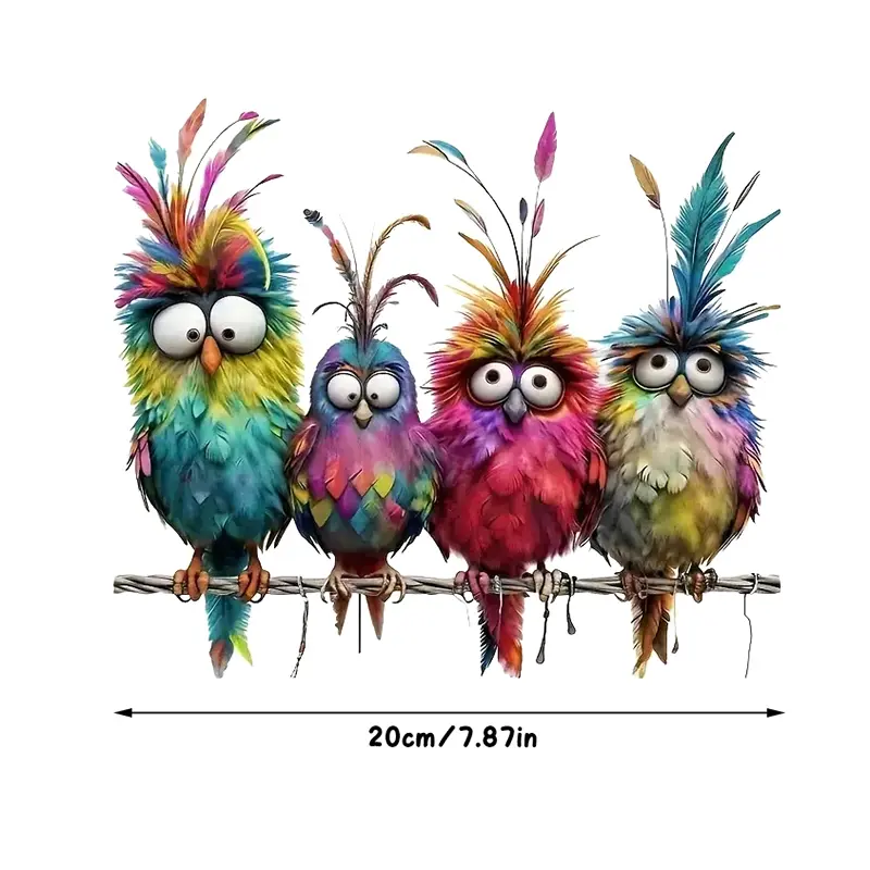 Funny Bird Creative Glass Window Decorative Stickers For Windows Glass Wall Mirror Festival Home Decoration Decals