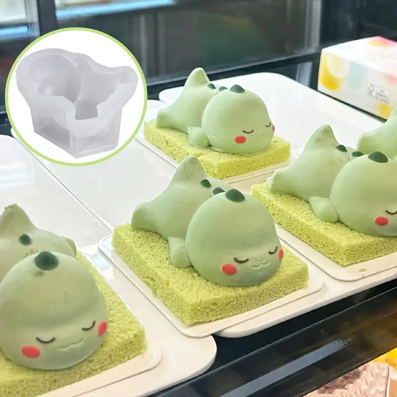 Cute Cartoon Lying Dragon Kitty Silicone Mold for Milk Pudding Custard Jelly Cake Decoration Baking Bakery Tool