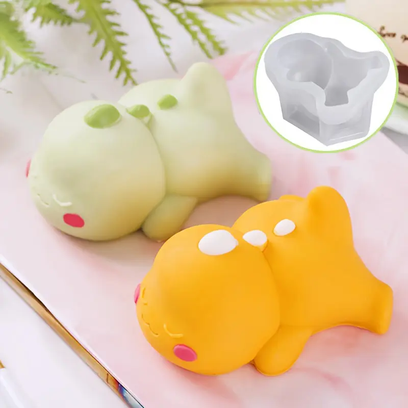 Cute Cartoon Lying Dragon Kitty Silicone Mold for Milk Pudding Custard Jelly Cake Decoration Baking Bakery Tool