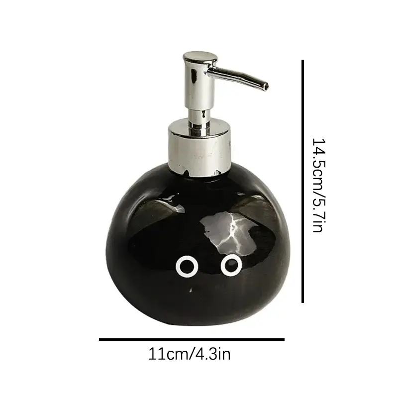 Ceramic Siamese Cat Hand Sanitizer Press Bottle Toilet Shampoo Shower Gel Packaging Bottle Dispenser For Liquid Soap