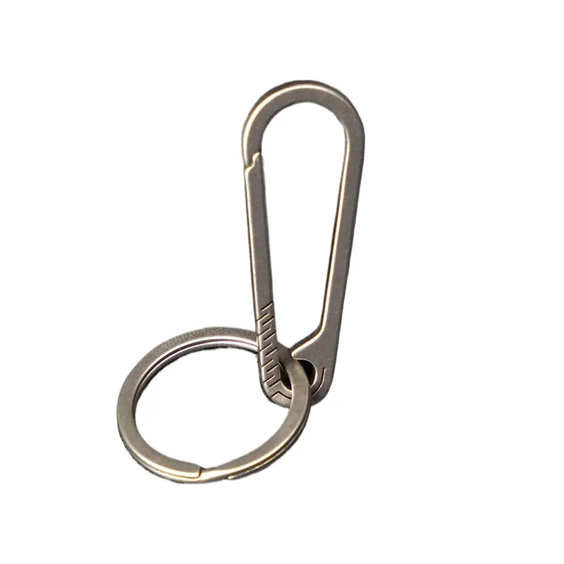 1PCS Titanium Alloy Buckle Keychain, Car Accessories, EDC Outdoor Tool, Key Ring, Titanium Buckles