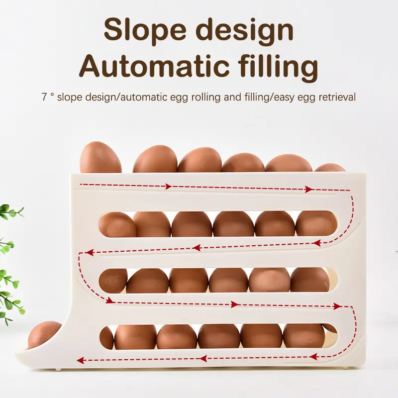Four-Layer Refrigerator Egg Storage Box Kitchen Egg Box Dedicated Egg Carton Egg Rolling Storage Organizer Kitchen Accessories