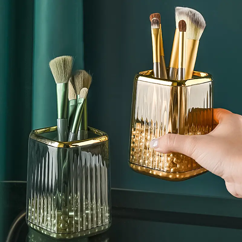Luxury Desktop Makeup Organizer Cosmetic Brush Storage Box Office Pen Case Lipstick Sundries Holder Make Up Brushes Organizer