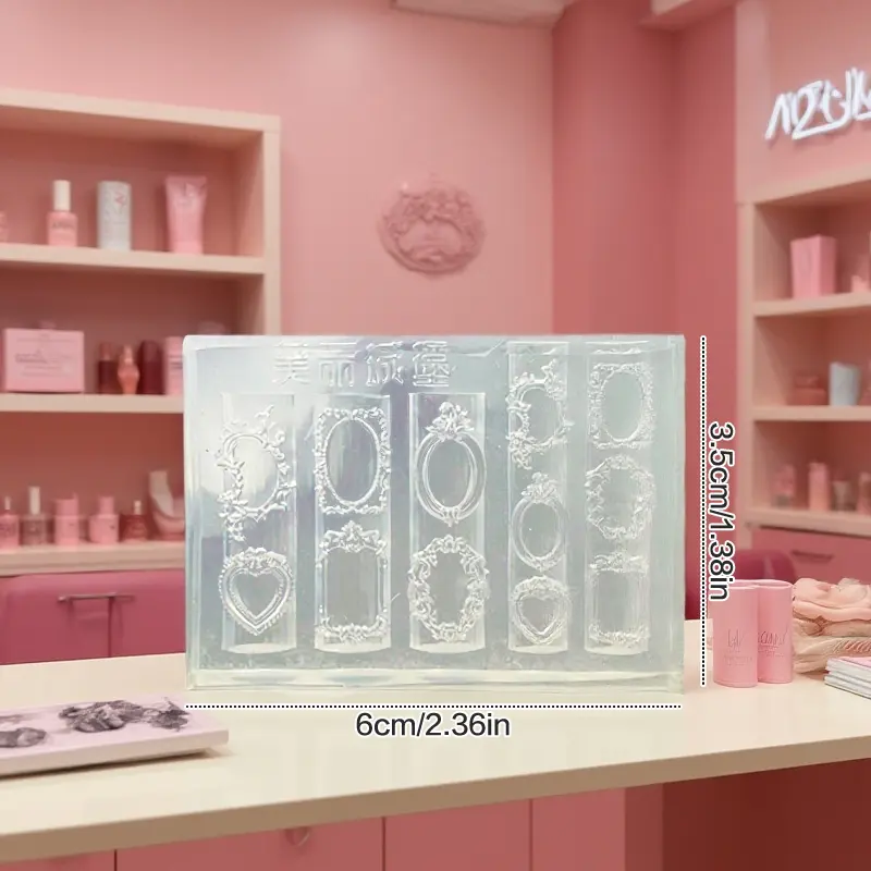 Mini Photo Frame Shape Silicone Nail Mold For DIY Nail Art Stamping Stereoscopic Design Tool For Manicure Salons