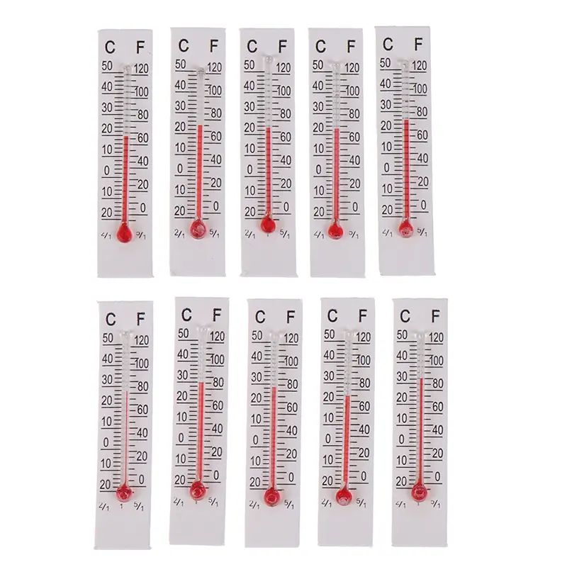 10Pcs Cardboard Thermometer -20-50 Celsius Miniature Paper Cardboard Thermometer Indoor Outdoor Garden Offices Temperature Gauge