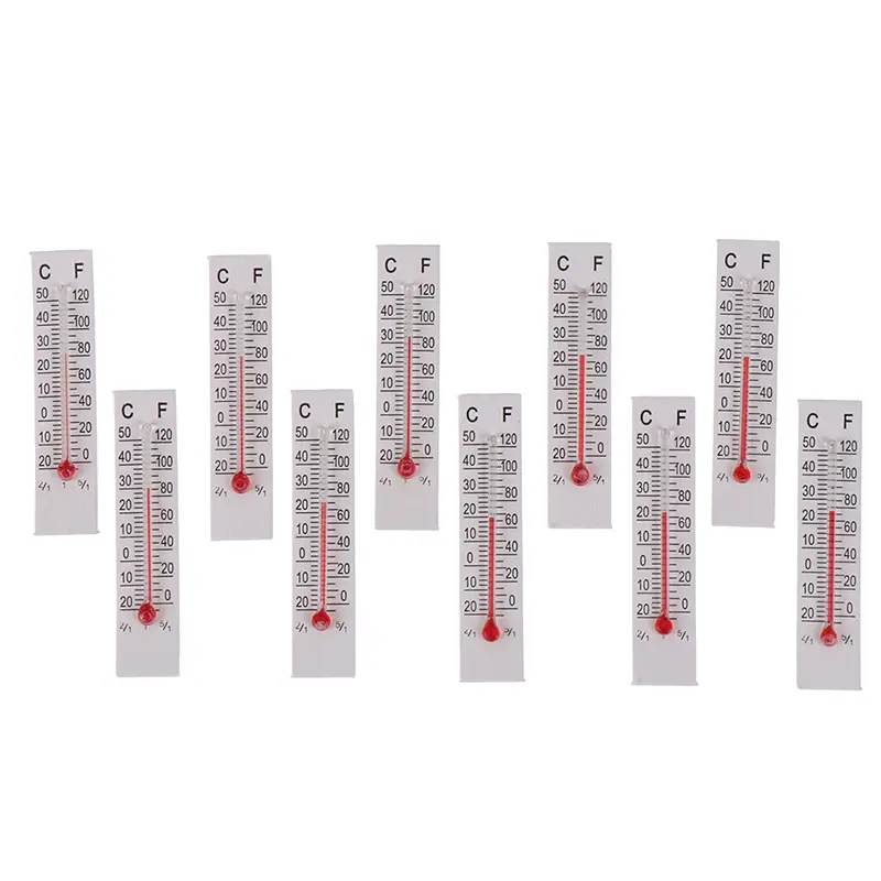 10Pcs Cardboard Thermometer -20-50 Celsius Miniature Paper Cardboard Thermometer Indoor Outdoor Garden Offices Temperature Gauge