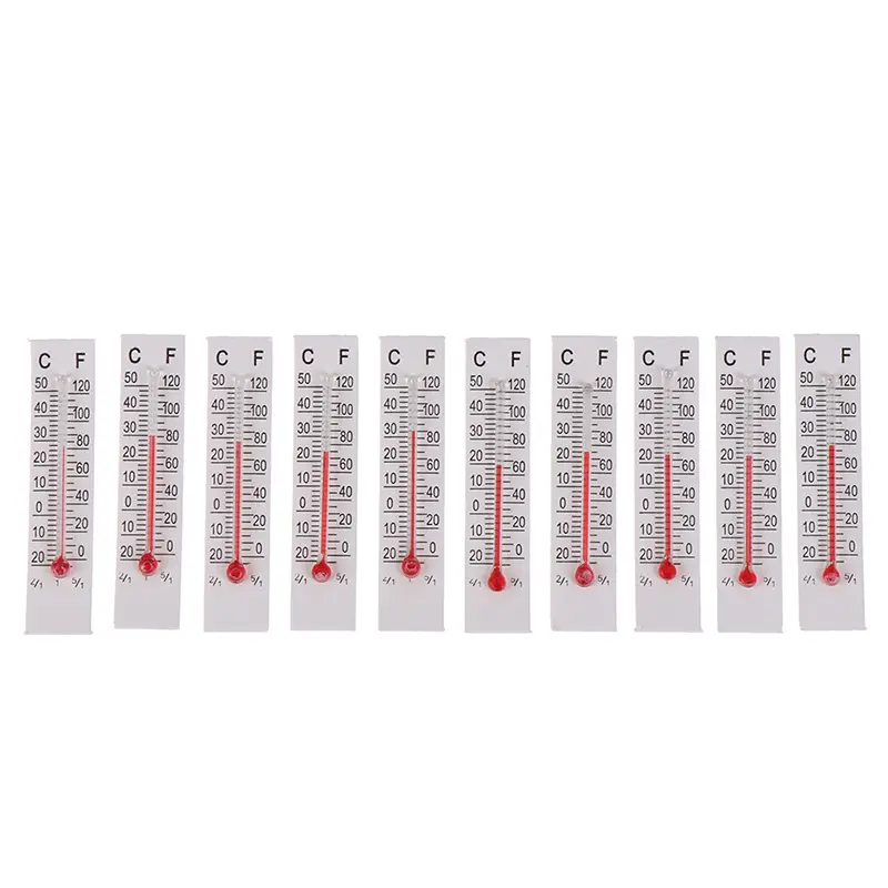 10Pcs Cardboard Thermometer -20-50 Celsius Miniature Paper Cardboard Thermometer Indoor Outdoor Garden Offices Temperature Gauge