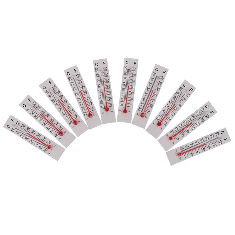 10Pcs Cardboard Thermometer -20-50 Celsius Miniature Paper Cardboard Thermometer Indoor Outdoor Garden Offices Temperature Gauge