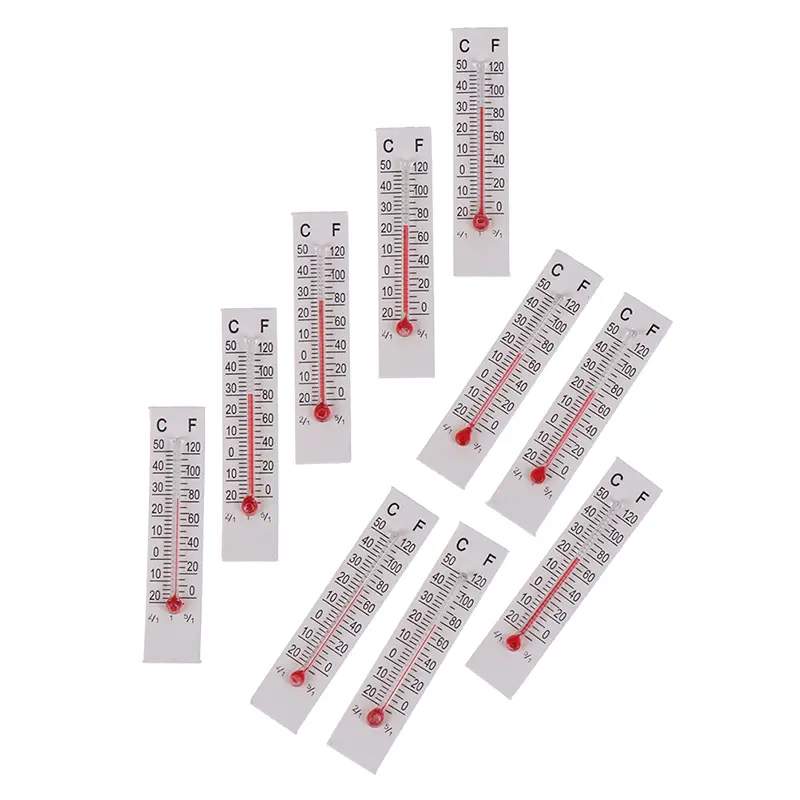 10Pcs Cardboard Thermometer -20-50 Celsius Miniature Paper Cardboard Thermometer Indoor Outdoor Garden Offices Temperature Gauge