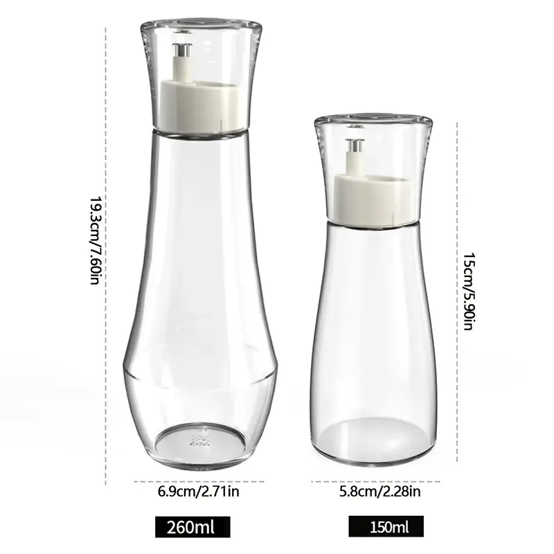Refillable Glass Mouthwash Dispenser With Lid - 5.07/8.79oz Clear Bathroom Countertop Container For Easy Portability