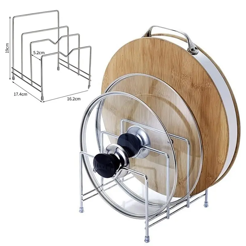 Rack Shelf Stand Multi Layer Space Saving Rustproof Cutting Board Practical Kitchen Organizer Pot Lid Holder Iron Art Home