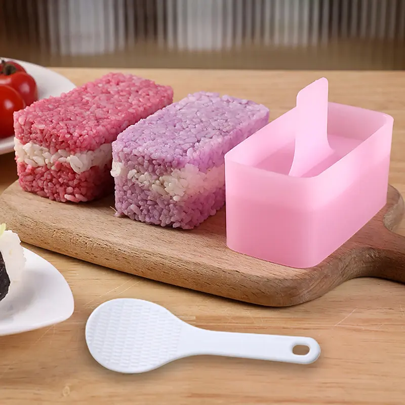 Rectangular Sushi Mold Kit - Musubi Maker For Spam Kimbap Onigiri Rice Ball Press Tool Household Kitchen Bento Accessories DIY