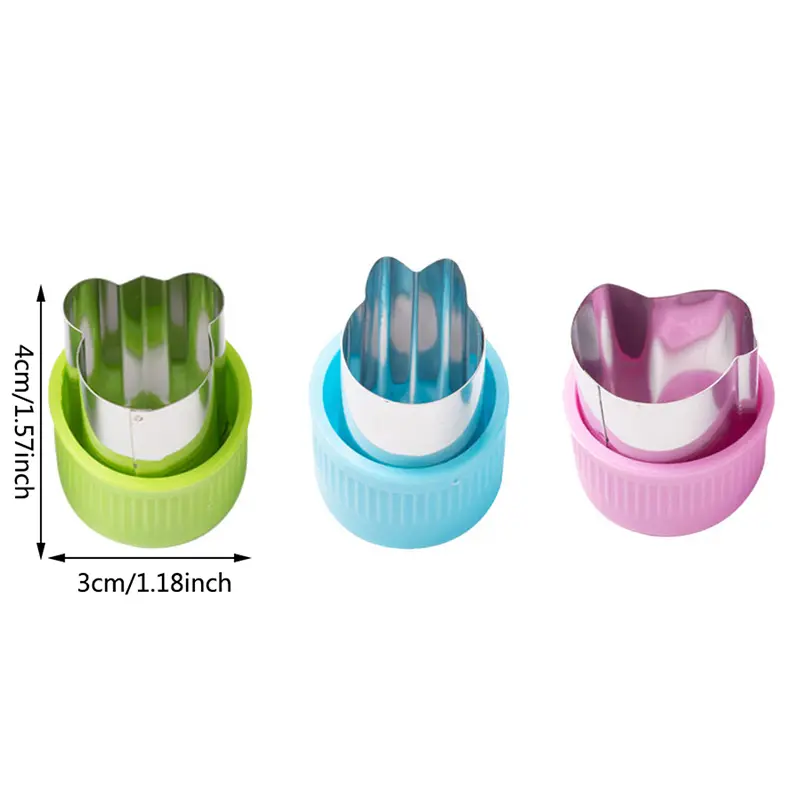 3pcs/Set Stainless Steel Fruit Vegetable Cutter Star Heart Shape with Plastic Handle Portable Kitchen Cook Tools kitchen things