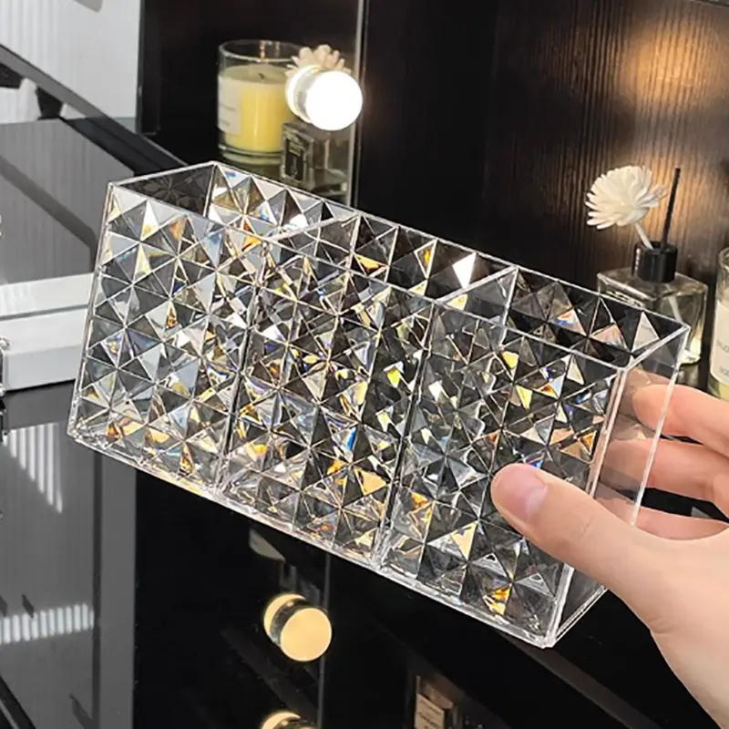 Acrylic Cosmetic Makeup Brush Storage Box Transparent Lipstick Case Table Organizer Makeup Tool Holder For Beauty Tools